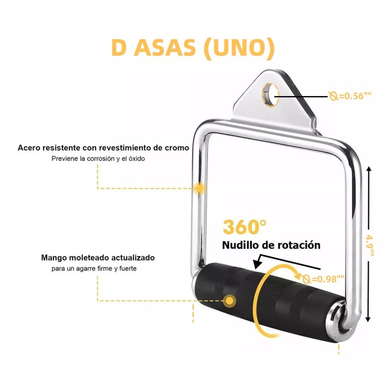 KS Cuerda/retractor De Entrenamiento De Tríceps+jaladera Tipo D