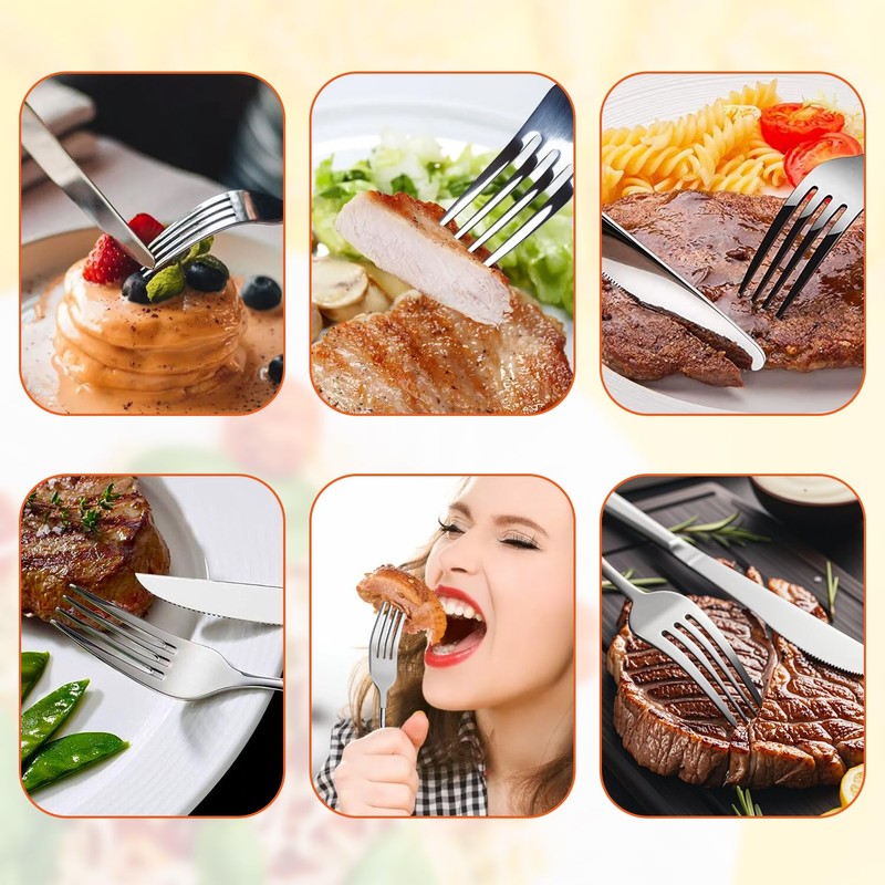 3Pcs Extendable Fork, 8.7 to 25.4 Inch Long Fork, Stainless