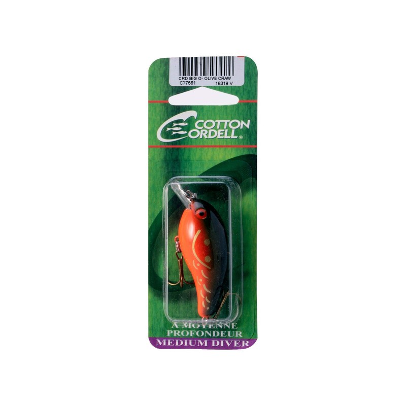 Cotton Cordell Big O Square-Lip Crankbait Fishing Lure, Olive Craw,