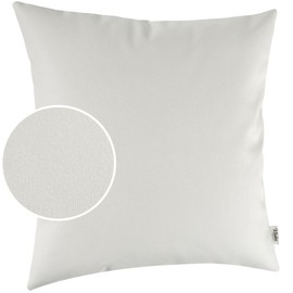 Federa per cuscino decorativo in ecopelle, per divano, in pelle, colore bianco, 60 x 60 cm, senza imbottitura