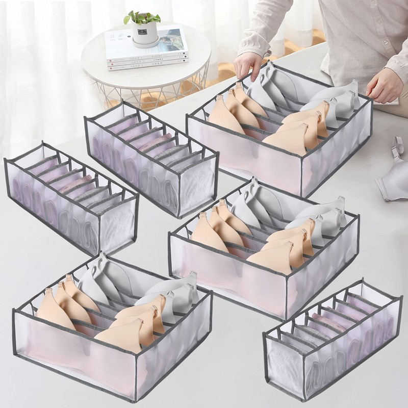 Abnaok 6 Pcs Clothes Storage Organiser for Wardrobe, Foldable Drawer