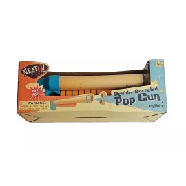 Toysmith New - Neato Wooden Double Barreled Pop Gun for Kids, Classic Wood Cork