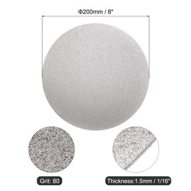 uxcell Diamond Sanding Grinding Disc, 8-Inch (200mm) Grit 80 No Center Hole, Flat Lap Disk Polishing Discs Abrasive Wheel for Gemstone Tile Porcelain Glass Stone Metal