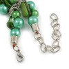 Avalaya Exquisite Faux Pearl & Shell Composite Silver Tone Link