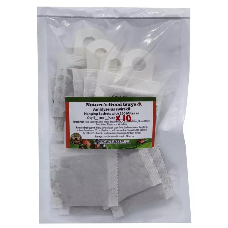 NaturesGoodGuys 25 Slow Release Sachets - Amblyseius Swirskii - Predatory