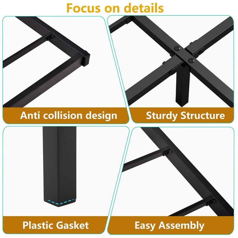 ARFARLY Floating Double Bed Frame with LED Lights and Charging