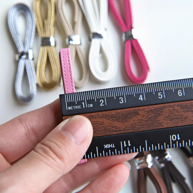 5mm/0.2" Leather Straps with Sewing Thread, Mini Doll Belt Straps,