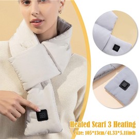 Intelligent Heating Scarf with 3 Heating Levels, USB Windproof Warm Winter Scarf Neck Heat Pad Electric Massage Neck Wrap for Men and Women