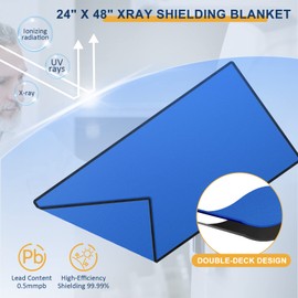 Healthible 0.5mmpb Xray Lead Blanket Size 24"*48"- X-Ray Shielding Blanket - Lead Lined XRay Protection Blanket Shield Blue Color