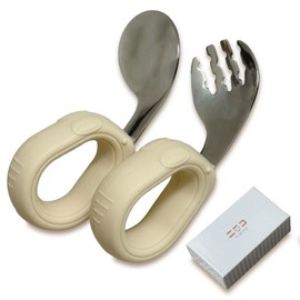 Ninico sfs-a Spoon and Fork Set for Children, Weaning Food, Recommended by Former Parents, Baby Gift, Preschool, Case Included, Apricot