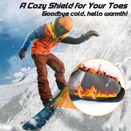 PAMASE 3mm Thickened Toe Neoprene Warmers - 4 Pairs Foot Warmers for Men Women Keep Feet Warm, Reusable Winter Warming Socks Covers for Cycling Snowboard Hunting Skiing Outdoor Sports, M