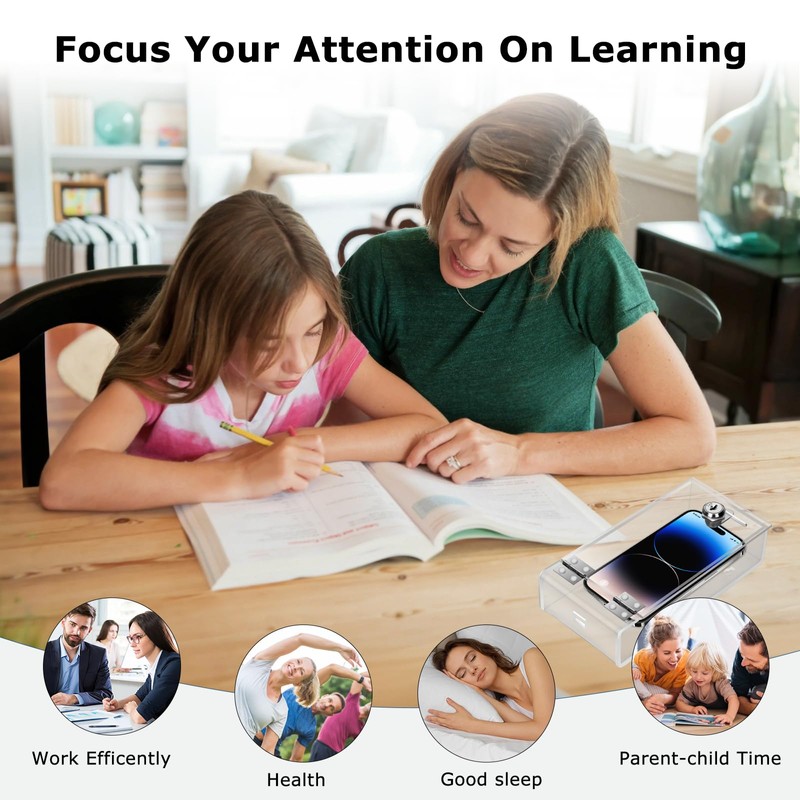 Cell Phone Lock Box,Mobile Phone Storage Jail Box with 2