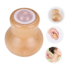 Beavorty Jade Massage Roller for Face Eye Massage Roller Skincare Tool Puffiness Reducer Muscle Relaxer Wood Jade Massager