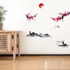 milaosk 2Pcs Chinese Ink Style Flower Painting Wall Stickers 25
