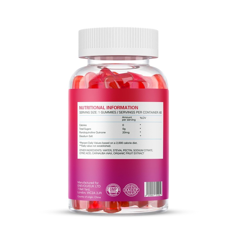 Enevolve PQQ Gummies 20mg Supplement, 2 Month Supply, Mitochondrial Support,