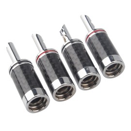 Lrocaoai 16Pcs Banana Plugs Hi-End HiFi DIY Carbon Fiber Copper Plated Rhodium Electrical Audio Jack Banana Connector Plug, 750022251