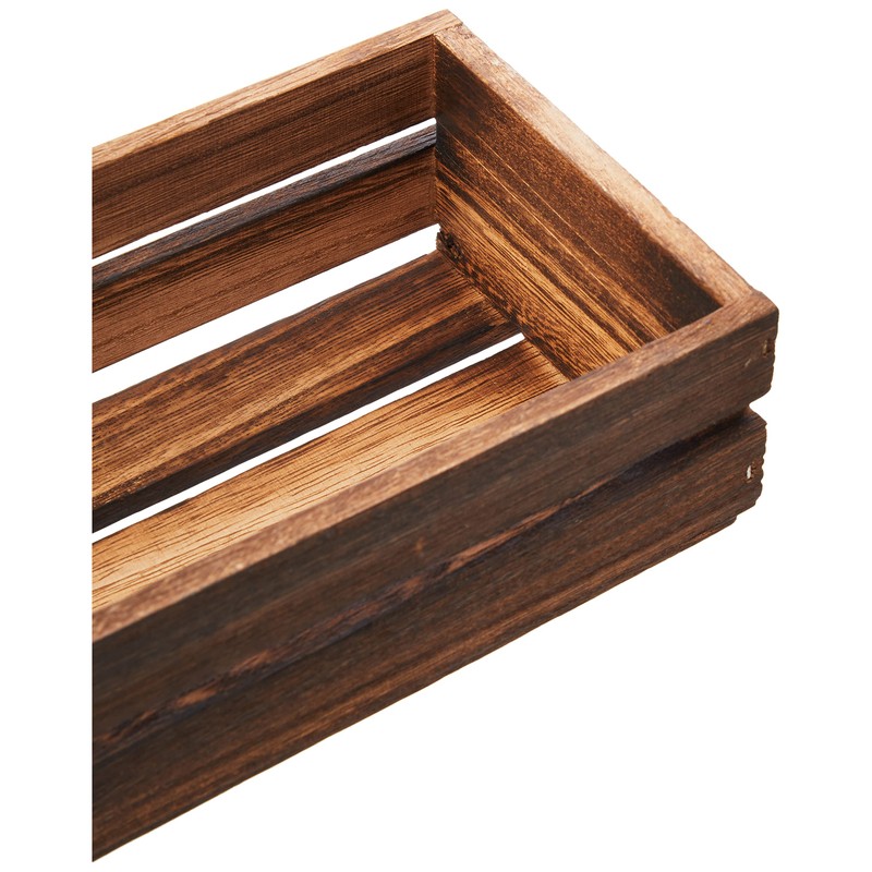Genware NEV-TR220 Wooden Crate, Dark Rustic Finish, 34 cm x