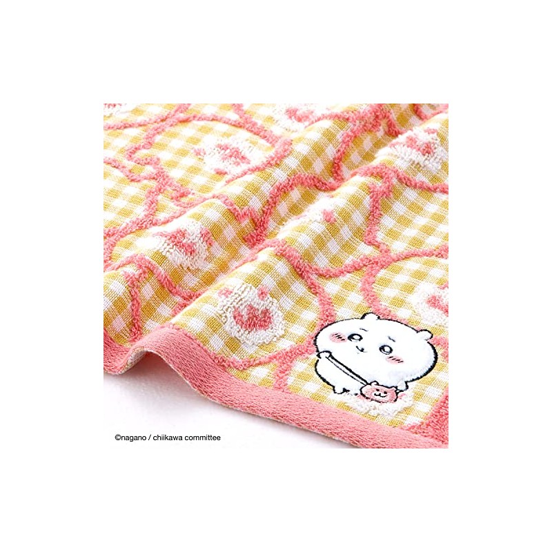 Chiikawa 41-1072130 Pochette Face Towel, Yellow, Gauze Pile, Cute, Approx.