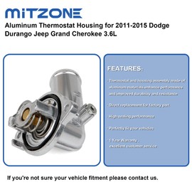 MITZONE Upgrade Aluminum Thermostat Housing Assembly Compatible with Dodge Durango Grand Cherokee 2011-2015 Wrangler JK 2012-2018 Replace 902-852 5184651AG 5184651AH