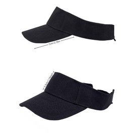 Sports Athletic Sun Visor Hats Adjustable Cotton Golf Baseball Tennis Cap for Boys Girls (US, Alpha, One Size, Black)