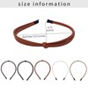 HFZRZFH 5Pcs PU Leather Headbands,Stylish Thin Knotted Hair Accessories Set