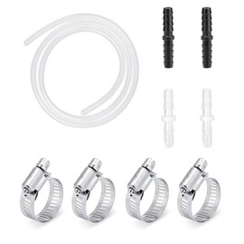 1 Pc 1/4'' ID Drain Hose Extension/Ice Maker Parts W/4 Pcs Connectors & Clips, 6.5 Ft Total Length Compatible with GE Opal Nugget & Other Ice Makers for Cleaning & Maintenance fit Multiple Purpose