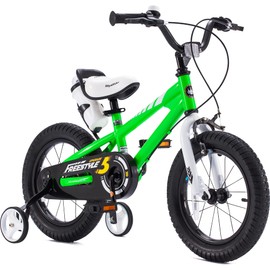 Royalbaby Boys Girls Kids Bike 12 Inch BMX Freestyle 2 Handle Brakes Toddler Beginner Bicycles with Training Wheels Children Bicycle Green