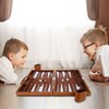 Backgammon Set - Classic Board Game with Premium Leather Case