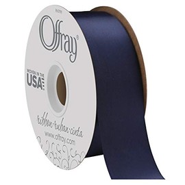 Berwick Offray Double Face Satin Ribbon, 50 Yards, Navy Blue