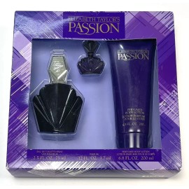 Elizabeth Taylor's PASSION 3pc GIFT SET Perfume Spray, Mini Parfum & Lotion NIB