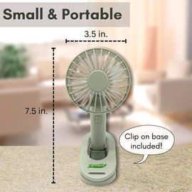 FERMALIFE - Mini Portable Fan, ElectricHandheld Pocket Rechargeable USB for Summer, Hot Weather, Home Office, Personal Travel (Green)