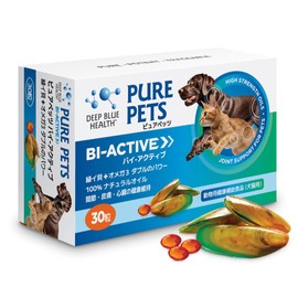 Deep Blue Helth Pure Pets Bi-Active Green Mussel + Omega 3 Double Power Joints, Skin, Heart, Moe Muscle, New Zealand Dog Cat Supplement (30 Squishes)