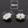 AHANDMAKER 6 Pcs Flower Rhinestone Buttons, CZ Crystal Buttons Sliver