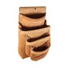 Duracuir Construction Leather Tool Pouch, 4 Pockets,