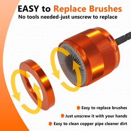 1/2" & 3/4" Cleaner Set for Drill,with 1/4" Hex Shank & 6 Brush Blades 2 Pipe Cleaning Brush,Drill Copper Pipe Cleaner for Removing Rust,Stains Paint from Copper Metal Pipes