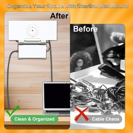 KANCOKIT Starlink Gen 3 Mount, Premium 2 in 1 Starlink Standard V3 Mesh Router Mounting Kit, Space Saving Star Link Gen 3 Power Supply Wall Mount, Damage-Free Power Bracket Set for Standard V3 Router