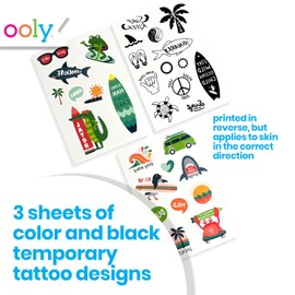 OOLY Tattoo-Palooza Over 50 Safe Non-Toxic Temporary Tattoos for Kids, Fake Tattoos as Party Favors for kids 4-8, Goodie Bag Stuffers for Birthday Party Supplies [I Wanna Rock]