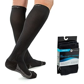 Powerstep Women's G2 Sock, 20-30mmHg Gradient Compression, Increase Circulation for Fast Recovery, Black, Medium