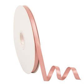 Cinta de satén de doble cara de oro rosa de 3/8 pulgadas x 100 yardas, cinta de tela de poliéster para envolver regalos, boda, hacer lazos, corona, decoración de día festivo, costura DIY