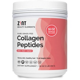 Zint Collagen Peptides Powder (16 Ounce): Anti Aging Hydrolyzed Collagen Protein Powder Beauty Supplement - Skin, Hair, Nails