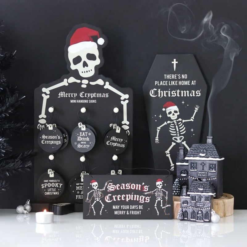 Haunted Black & White Holiday House Incense Cone Burner -