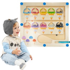 RunHero Magnetic Colour and Number Maze - Montessori Wooden Colour Matching Toys, Toddler Fine Motor Skills Toys Boys & Girls 3, 4, 5 Years Old Preschool Learning Activity Counting Puzzle Board