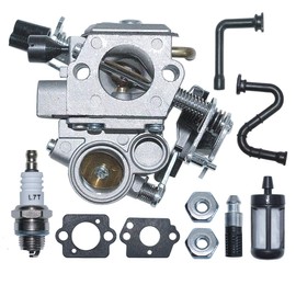 AUMEL Carburetor Carb Oil Fuel Filter Hose Spark Plug Nut Kit for Stihl MS362 MS362C Chainsaw Replace Walbro WTE-8-1 1140-120-0600.