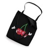 Cute Cherry Fruit Lover Design Happy Twins Cherries Berry Tote