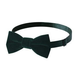 HOULIFE Children's Boys Bow Tie - Adjustable Girls Bow Tie Made of Velvet Pre-tied Bow Tie, Plain Bow Ties with Butterflies for Party, Ball, Banquet, Wedding with Gift Box, dark green