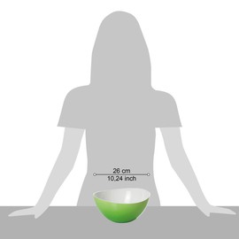 Omada Design Salad Bowl 108 fl OZ (3.2 Lt), Two-Tone Unbreakable Plastic, 100% Made in Italy, Dishwasher Safe, 10.25 x 10.25 x h 5 in (26 x 26 x 12.5 cm),Trendy Line,Green.