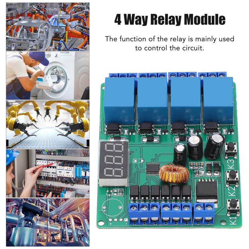 4 Way Relay Module Programmable Reversible Relay Control Module with
