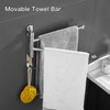 Chrome Rotating Towel Rack Stainless Steel Adjustable Towel Rack Bathroom