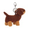 Apricot Lamb Dachshund Cute Keychain, Soft Stuffed Plush Keychain Toy