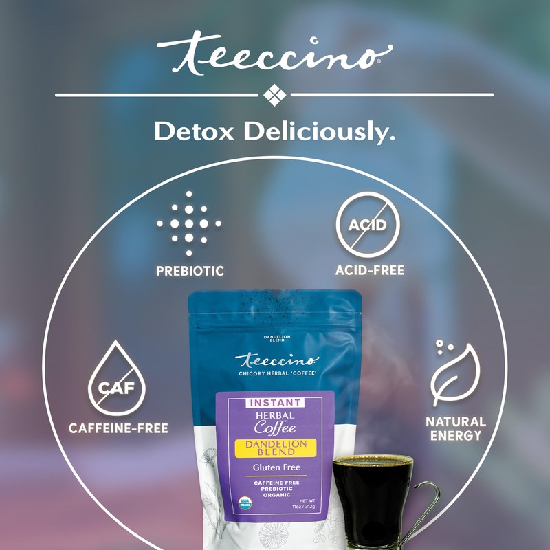 Teeccino Instant Organic Dandelion Blend – 104 servings – Gluten